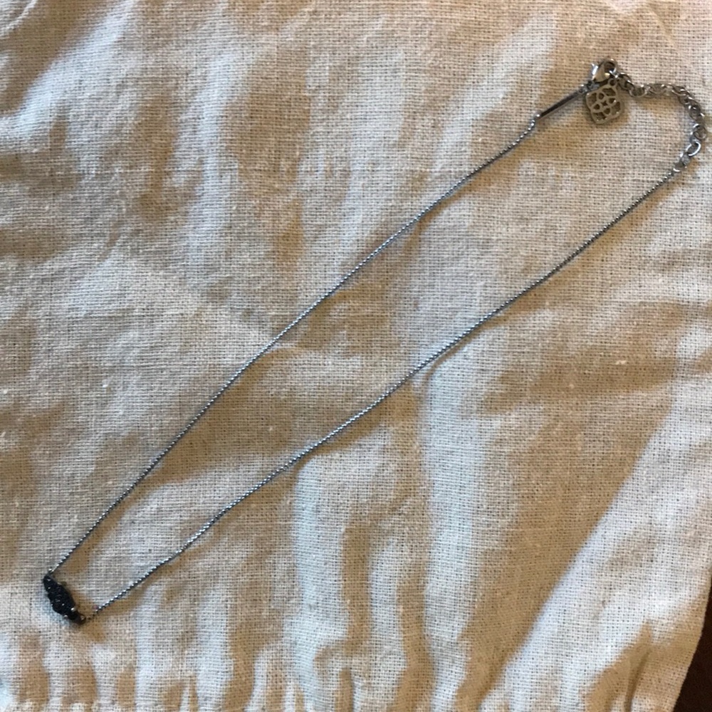 Kendra Scott Elisa Pendant Necklace In Black Drusy